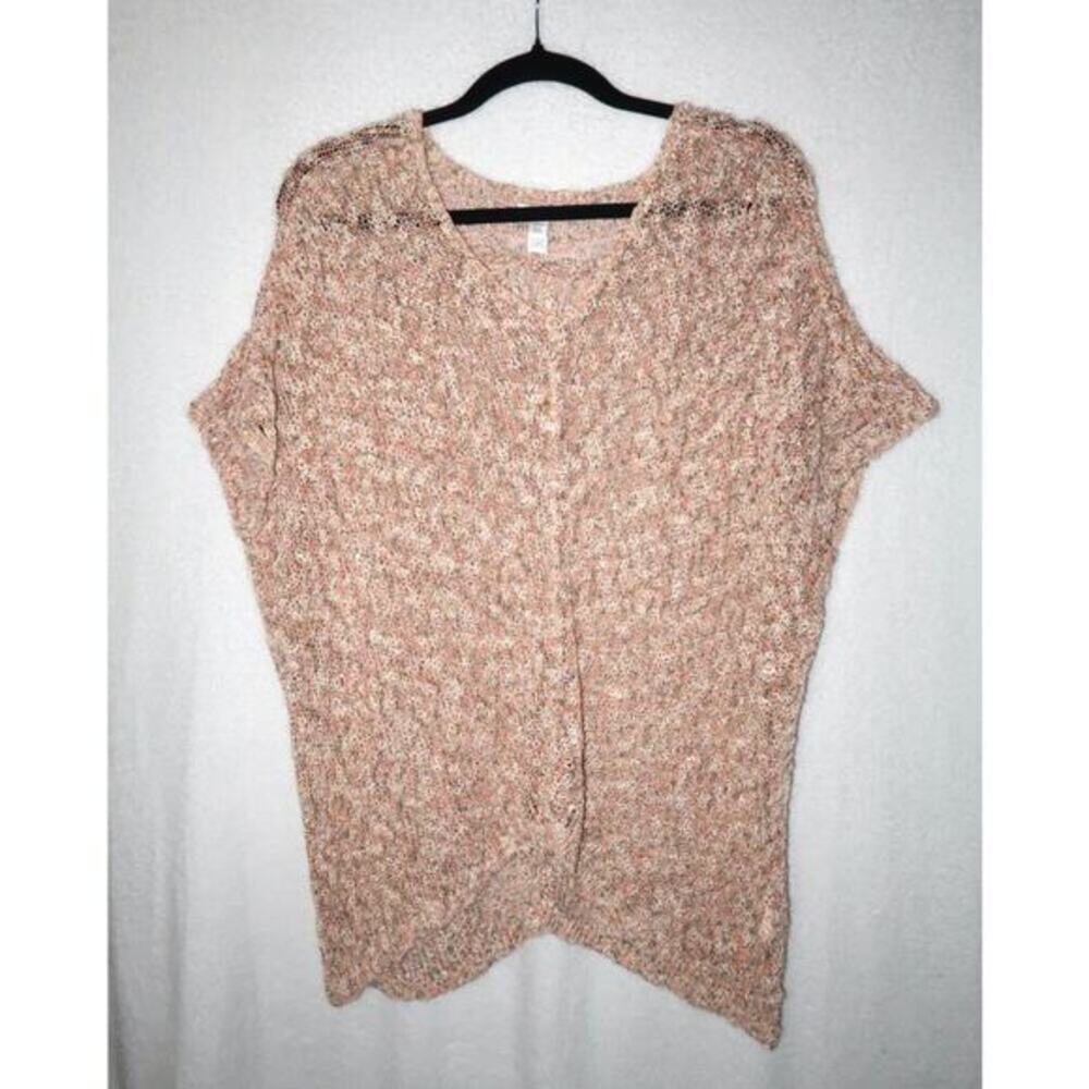 Pure Jill medium large petite lightweight airy knit, with chic‎ short sleeves